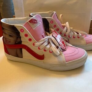 Vans Men’s Off the Wall  Size 10 High Tops Old School pink and red